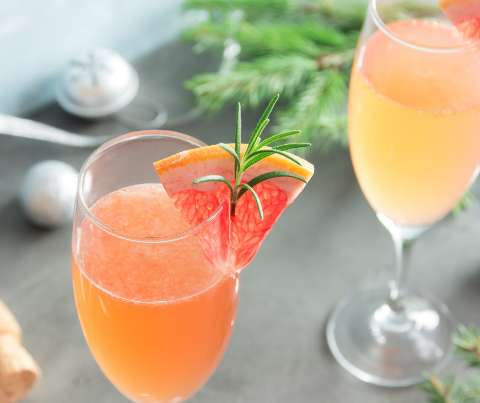 Rosemary Grapefruit Mimosas